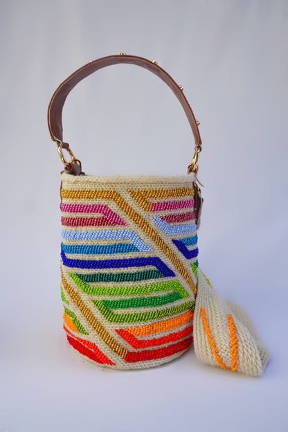 Mochilas Arhuacas Recamada Con Cuero