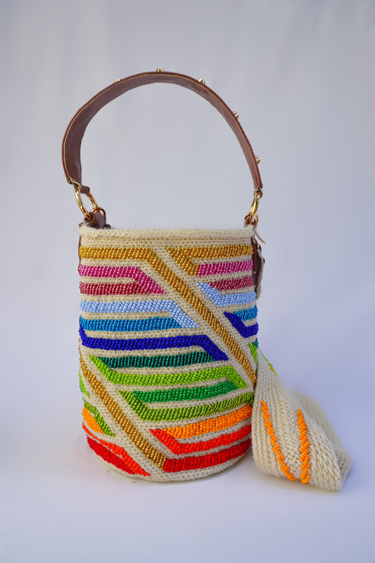 Mochilas Arhuacas Recamada Con Cuero