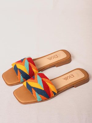SANDALIAS PLANAS COMBINACION JEAN