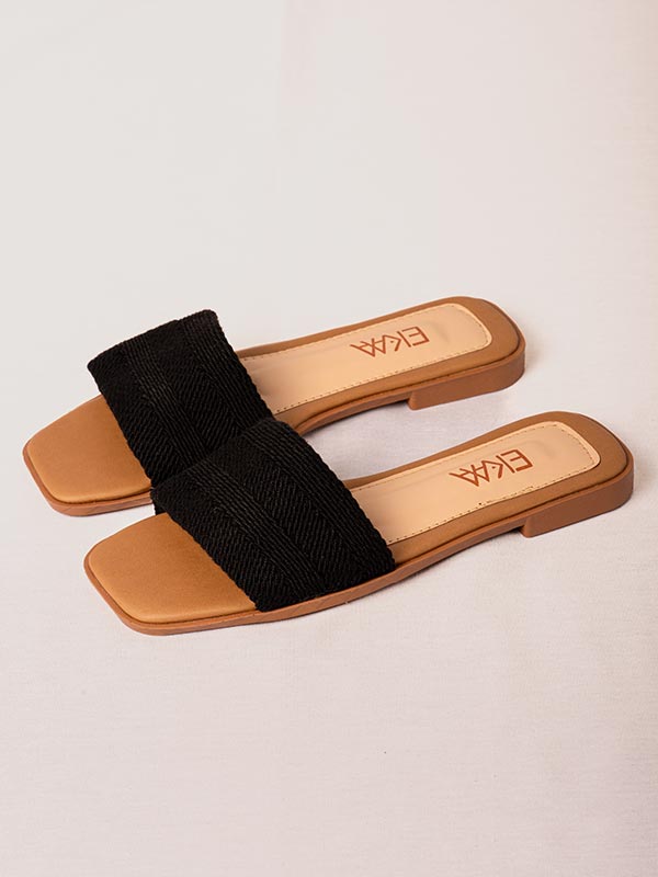 SANDALIAS PLANAS NEGRAS
