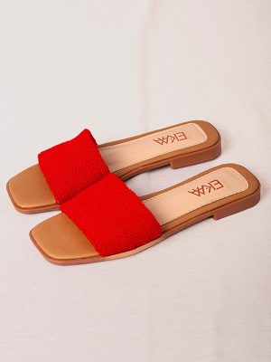 SANDALIAS PLANAS ROJO VIVO