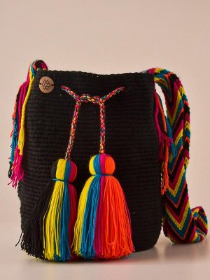 MOCHILA MEDIANA NEGRA VIVO-DE 20 CM X 25 CM APROXIMADAMENTE