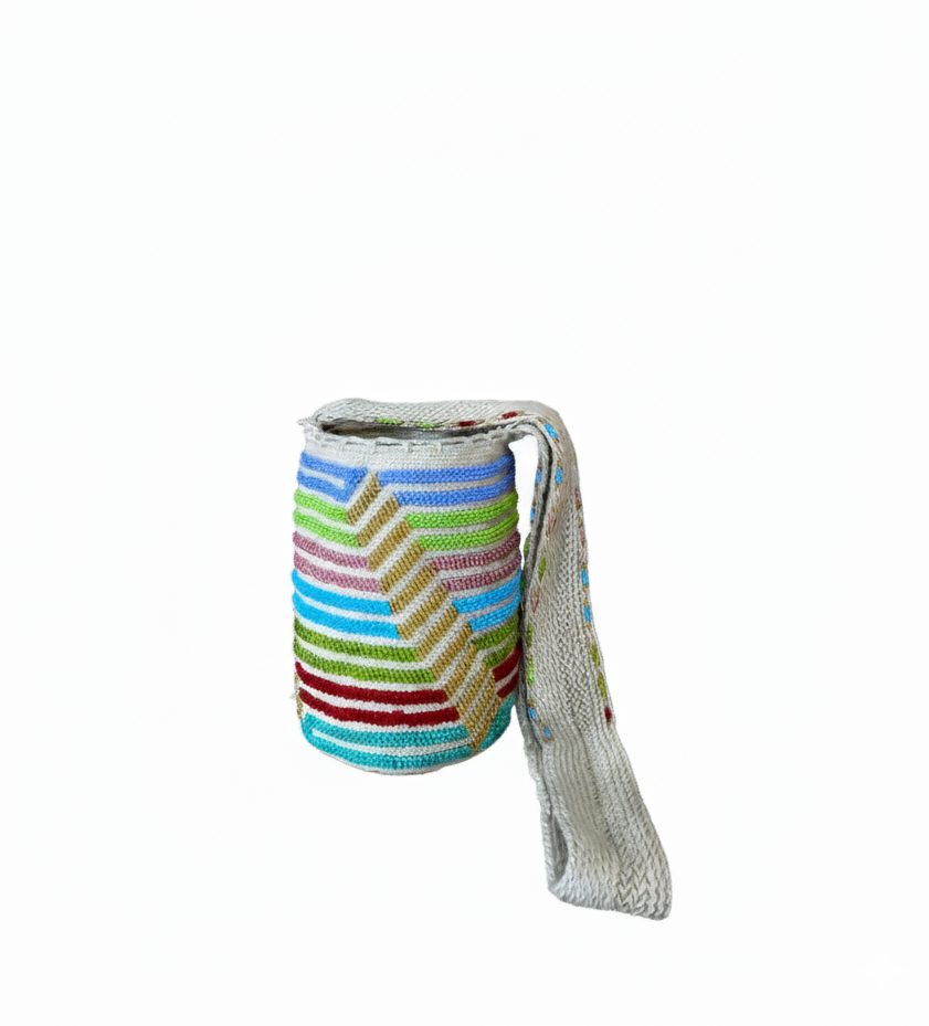 MOCHILA ARHUACA MEDIANA DECORADA -DE 20 CM X 20 CM APROXIMADAMENTE