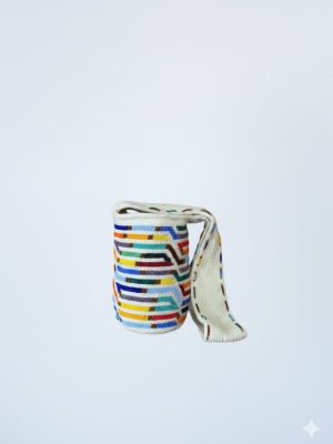 MOCHILA ARHUACA MEDIANA DECORADA BLANCO HUESO